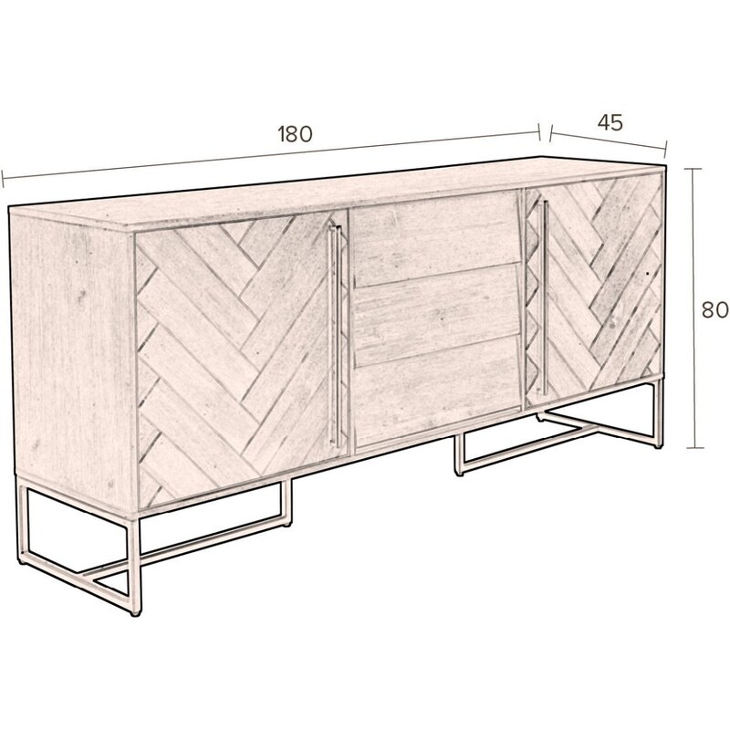 Dubová komoda DUTCHBONE Class 180 x 45 cm