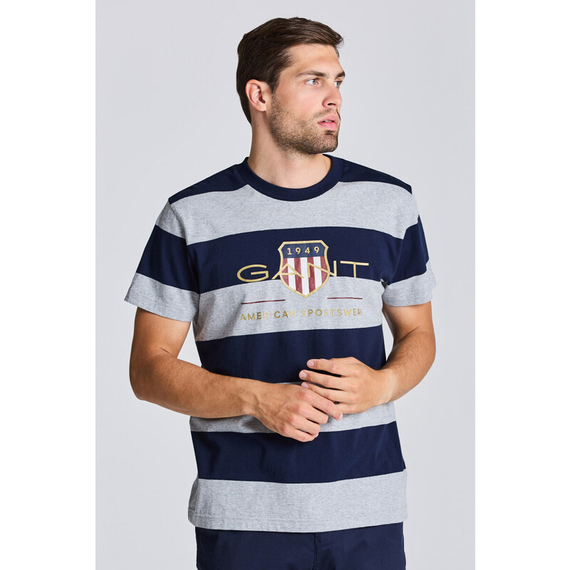 TRIČKO GANT D1. BAR STRIPE ARCHIVE SHIELD TEE šedá S