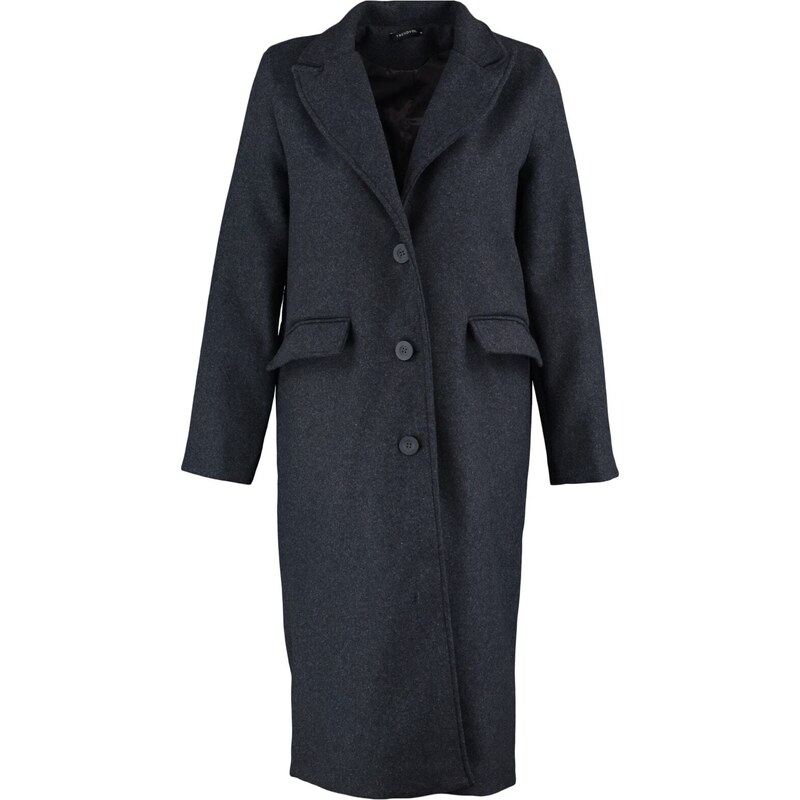 Trendyol Anthracite Button Zavřít Stamp Coat