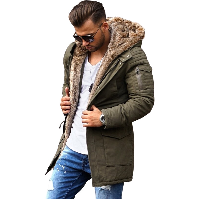 Behype Pánská zimní bunda - parka s kapucí model MT-7109 (E-1711) - GLAMI.cz