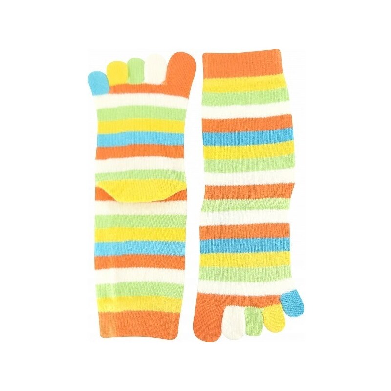 PRSTAN barevné prstové ponožky Boma - vzor 10 sv zelená 36-41