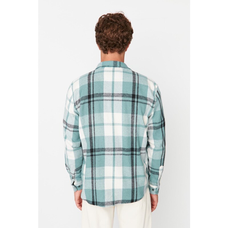 Trendyol Mint Regular Fit Plaid Shirt