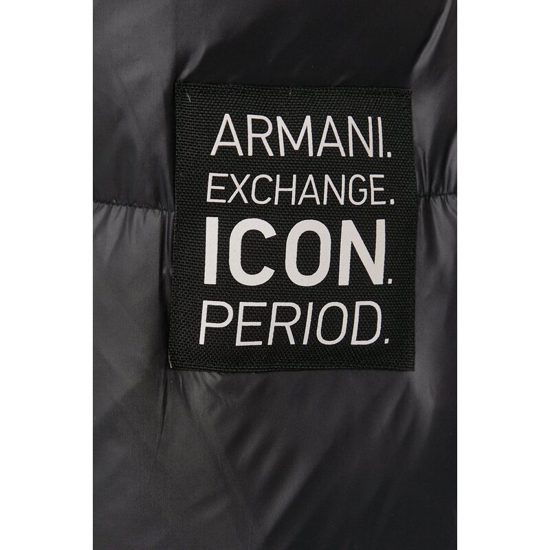 Péřová bunda Armani Exchange dámská, černá barva, zimní