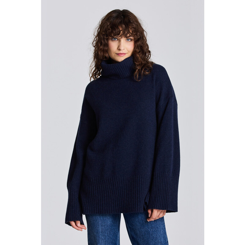 ROLÁK GANT D1. LOUNGE ROLLNECK SWEATER modrá L