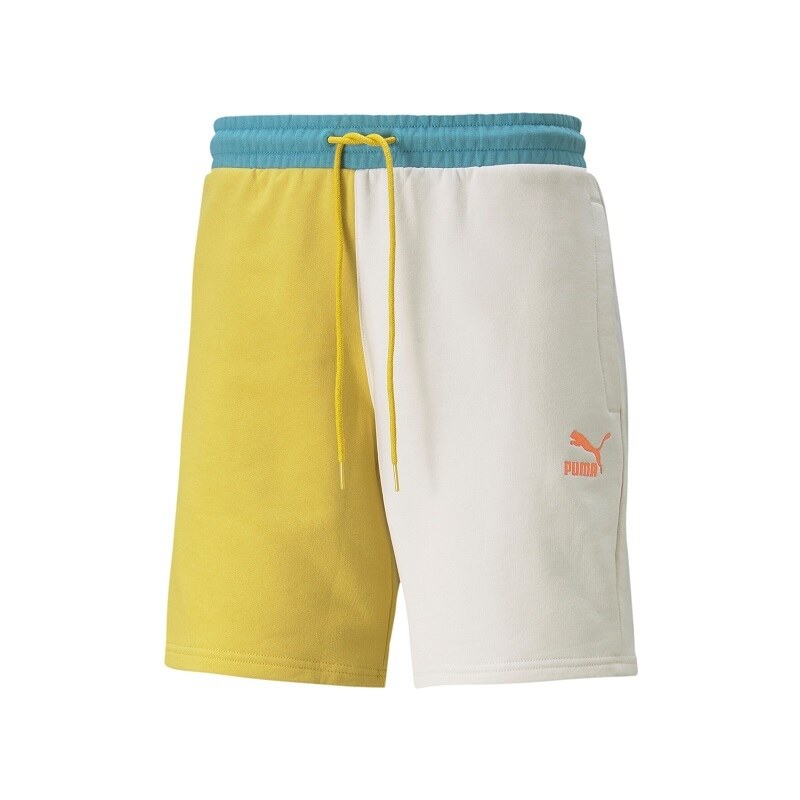 PUMA Classics Block Shorts / Bílá, Žlutá / XL