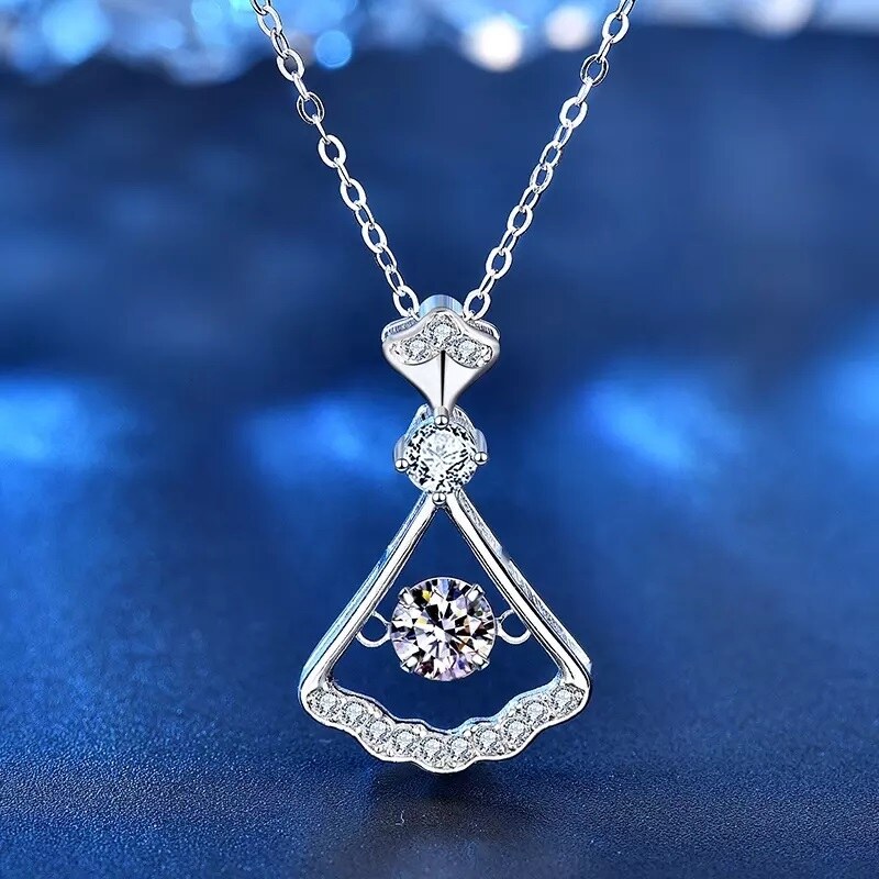 Royal Fashion stříbrný náhrdelník HA-XMZ007-SILVER-MOISSANITE-ZIRCON