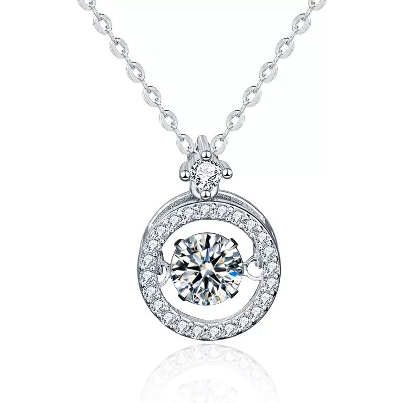 Royal Fashion stříbrný náhrdelník HA-XMZ011-SILVER-MOISSANITE-ZIRCON