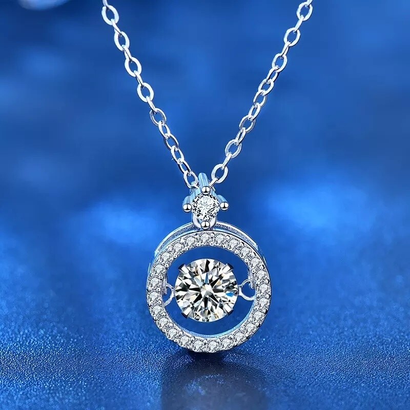 Royal Fashion stříbrný náhrdelník HA-XMZ011-SILVER-MOISSANITE-ZIRCON