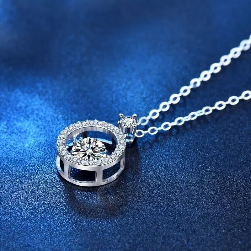 Royal Fashion stříbrný náhrdelník HA-XMZ011-SILVER-MOISSANITE-ZIRCON