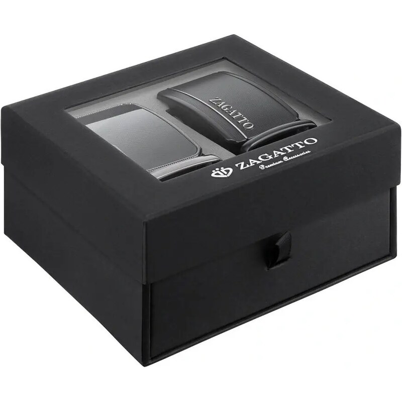 ZAGATTO kožený pásek černý + dvě přezky ATM Box Set 1 velikost S