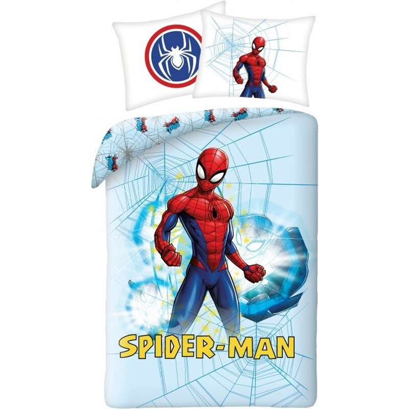 Halantex Souprava ložního povlečení Spiderman - 100% bavlna - 70 x 90 cm + 140 x 200 cm