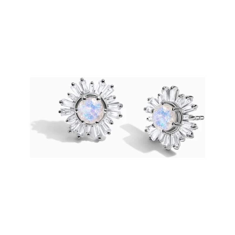 Royal Exklusive Royal Fashion stříbrné peckové náušnice GU-DR23078E-SILVER-MOONSTONE-TOPAZ