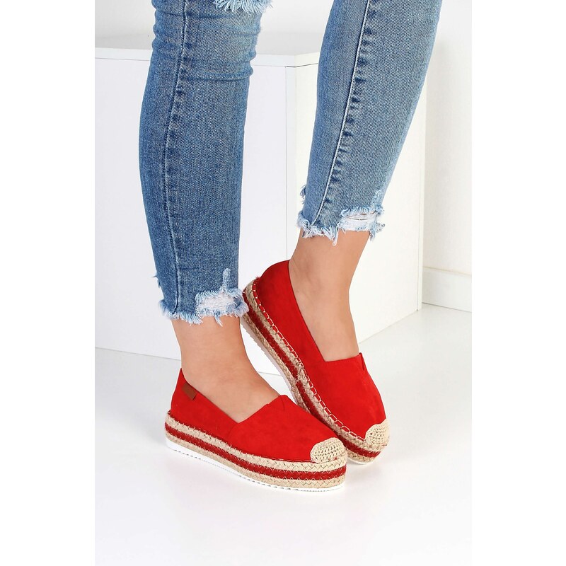 Ctogo GOGO Červené espadrille dámské 6801-7R 73280013