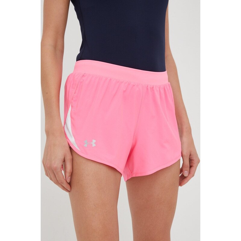 Běžecké šortky Under Armour Fly-by 2.0 , fialová barva, medium waist