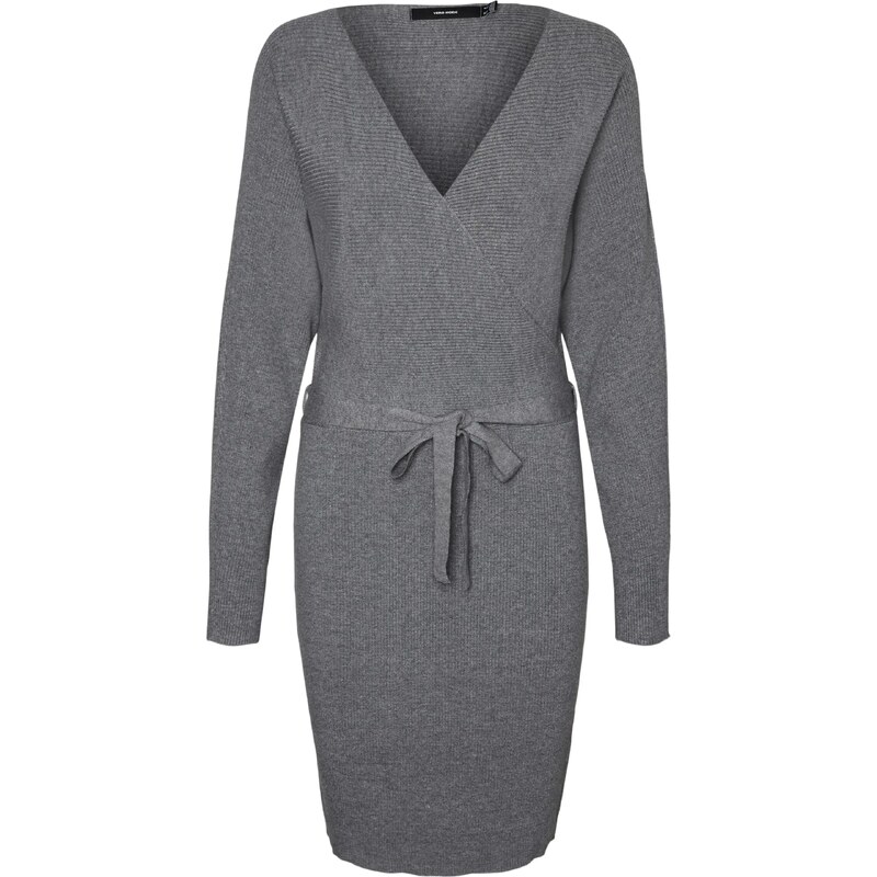 VERO MODA Úpletové šaty šedý melír 74350417