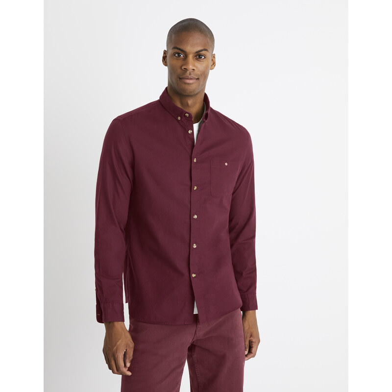 Celio Košile twill regular Carobone - Pánské
