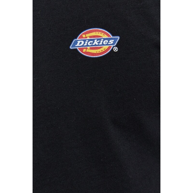 Bavlněné tričko s dlouhým rukávem Dickies černá barva, s potiskem, DK0A4Y4RBLK1-BLACK