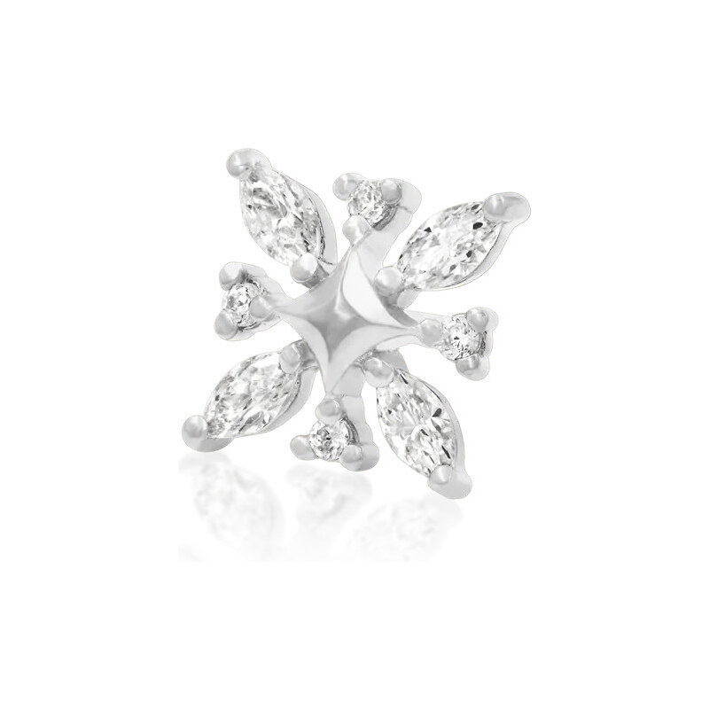 Junipurr jewelry Bezzávitová koncovka piercingu ze 14 kt bílého