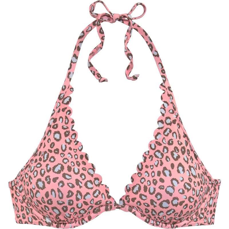 LASCANA Horní díl plavek hnědá / pink / bílá 74283481