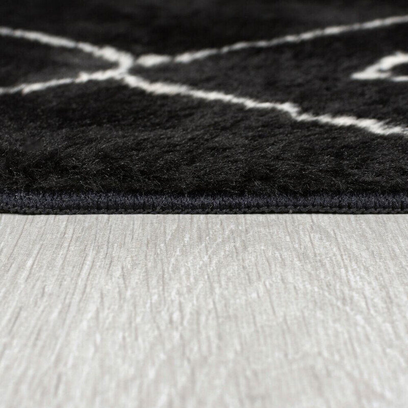 Flair Rugs koberce Kusový koberec Furber Imran Fur Berber Black/Ivory - 160x230 cm