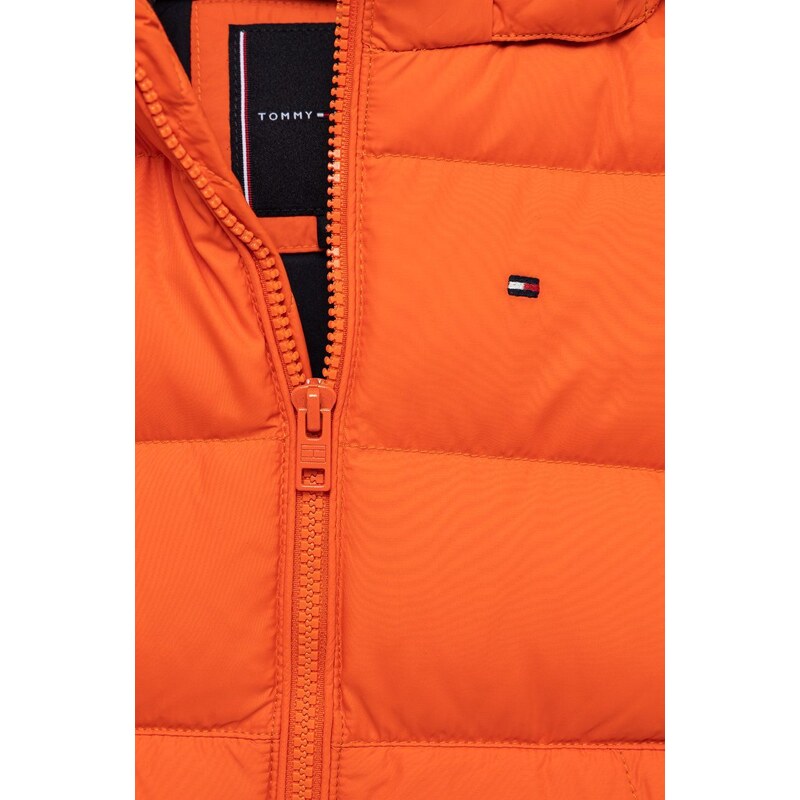 Dětská oboustranná péřová bunda Tommy Hilfiger oranžová barva