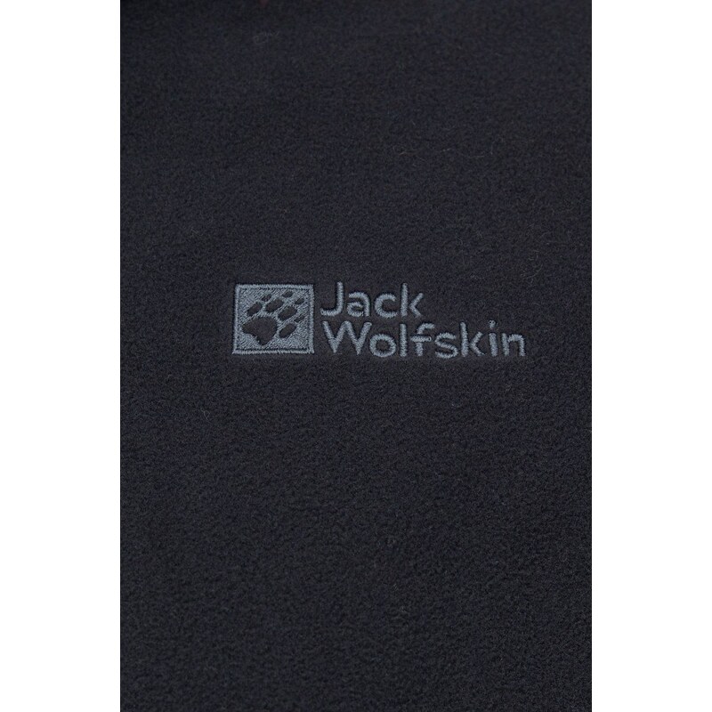 Sportovní mikina Jack Wolfskin Taunus černá barva, 1709522