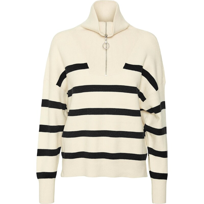 VERO MODA Svetr Saba krémová / černá