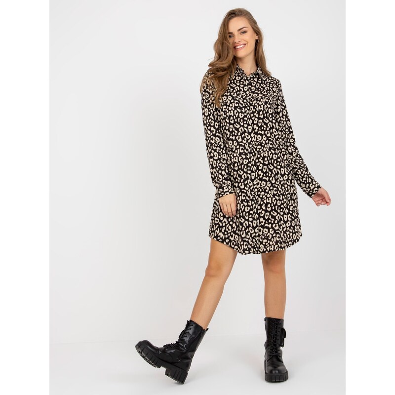 RUE PARIS Dress-TO-SK-1103-19.01X-black-beige