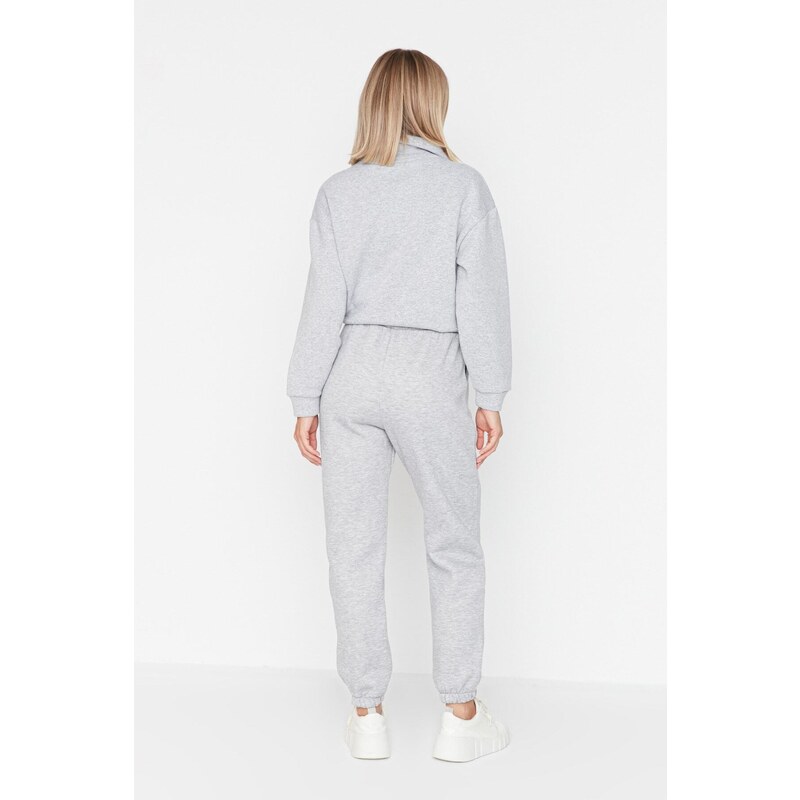 Trendyol Gray Loose Jogger Fleece Inside Knitted Sweatpants