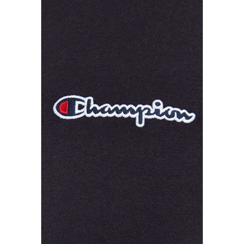 Bavlněné tričko s dlouhým rukávem Champion černá barva, 217868-NVB