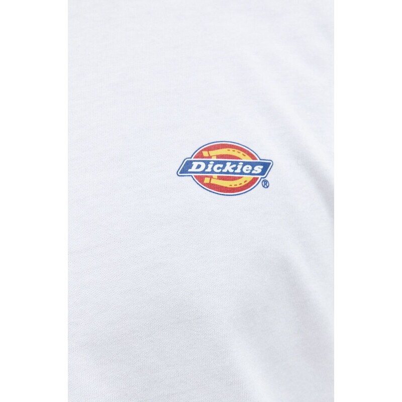 Bavlněné tričko s dlouhým rukávem Dickies bílá barva, DK0A4Y4RWHX1-WHITE