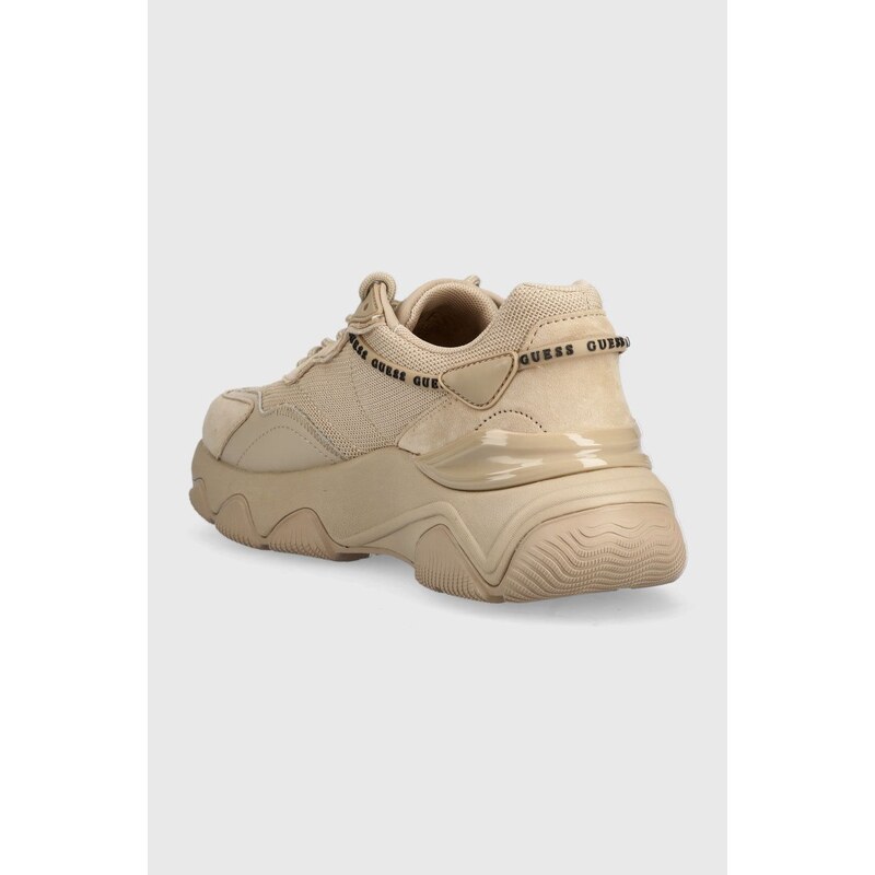 Sneakers boty Guess Micola béžová barva, FL7MIC LEA12
