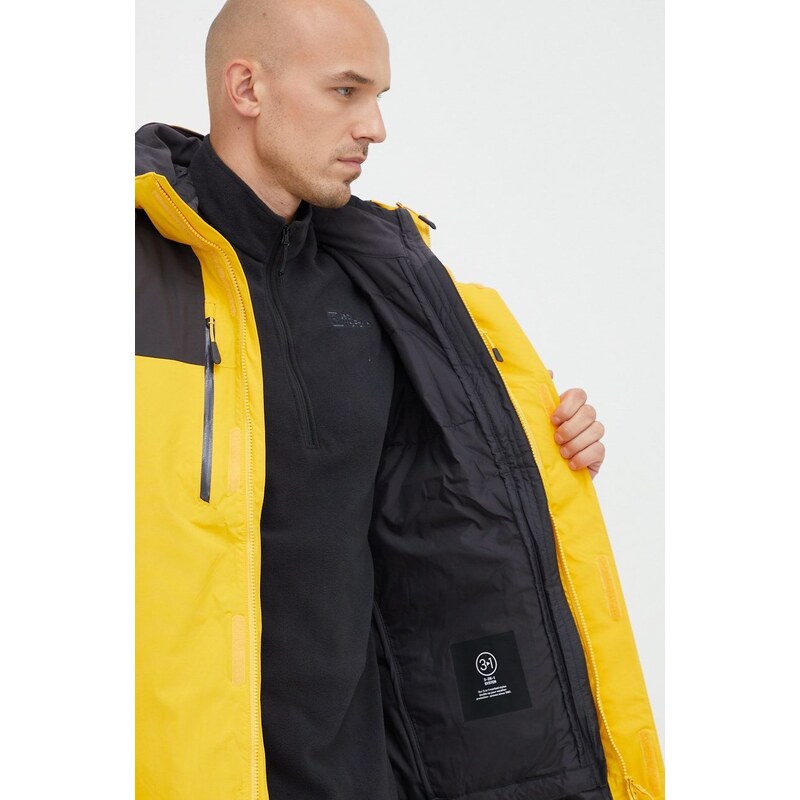 Outdoorová bunda Jack Wolfskin Jasper 3in1 žlutá barva