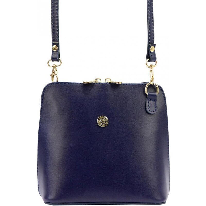 GREGORIO Kožená malá dámská crossbody kabelka tmavě modrá 73365266