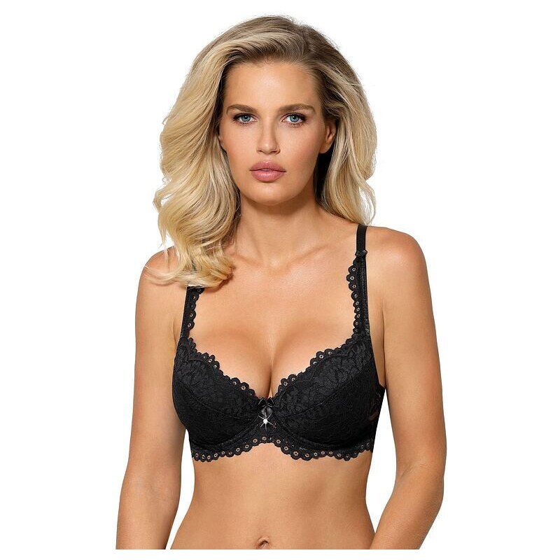 Roza Krajková Push-Up podprsenka Nevia černá 73364322