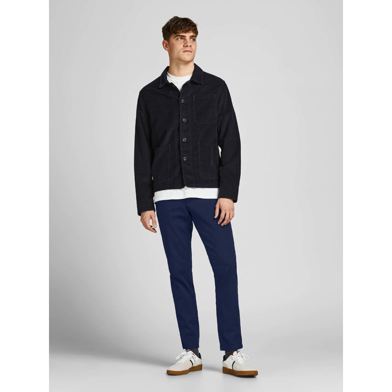 Tmavě modré slim fit kalhoty Jack & Jones Stollie - Pánské