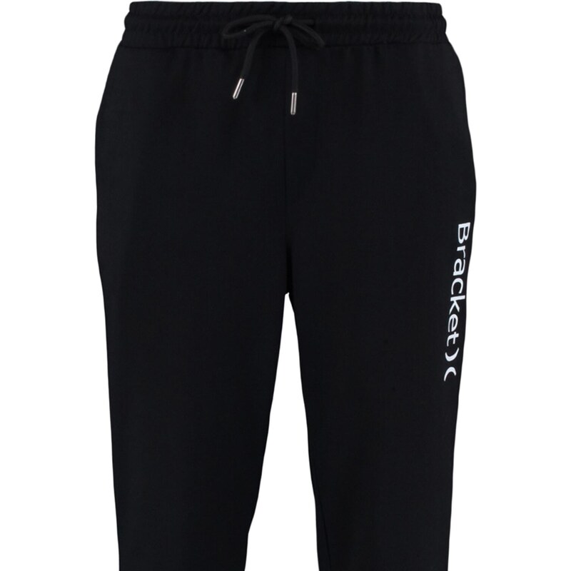 Trendyol Men's Black Regular Fit Printed Open Leg Cotton Sweatpants