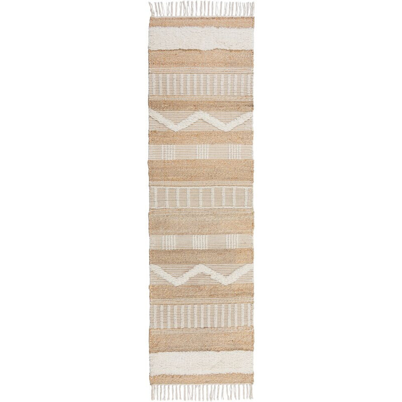 Flair Rugs koberce Kusový koberec Jubilant Medina Jute Natural/Ivory - 60x230 cm