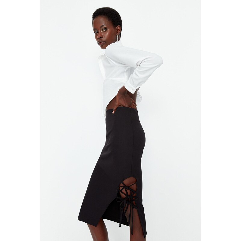 Trendyol Black Lace Detailed Skirt