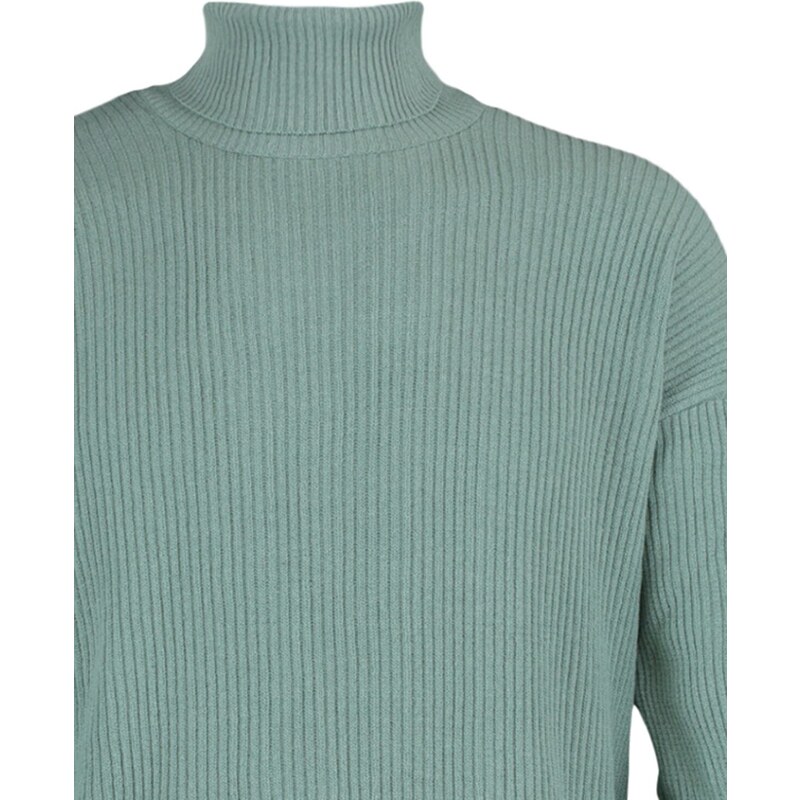 Trendyol Mint Oversize Wide Fit Turtleneck Basic Sweater