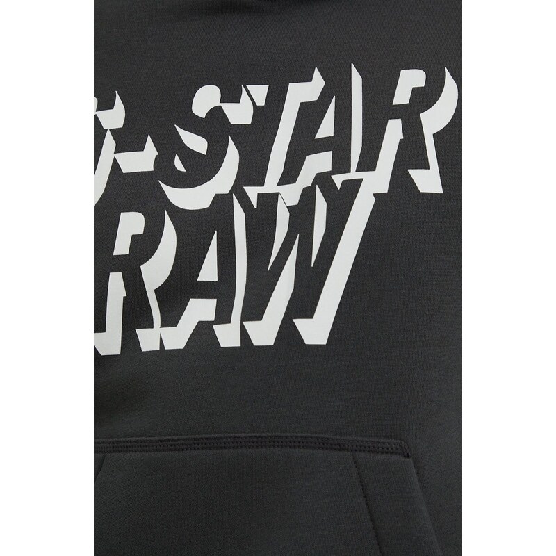 Mikina G-Star Raw pánská, šedá barva, hladká