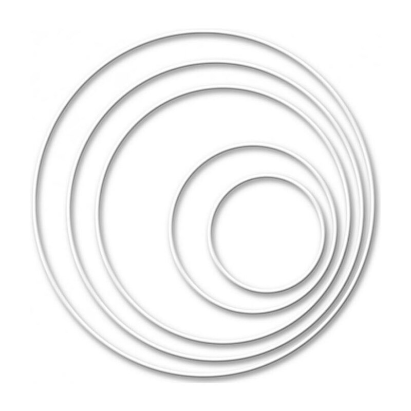 Bavlněné šňůry Kovový kruh bílý - průměr 300 mm