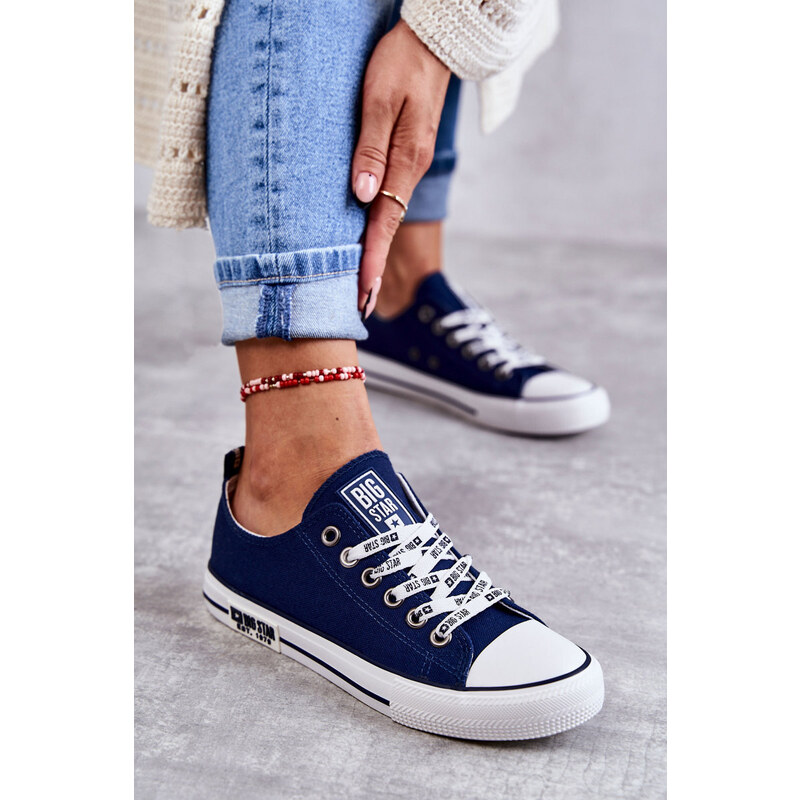 Botoshop Dámské Materiál Sneakers Big Star KK274103 námořnická modrá