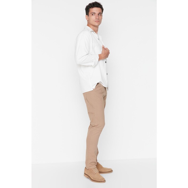 Trendyol Camel Men's Regular Fit Cutout Trousers with Pockets at the Back