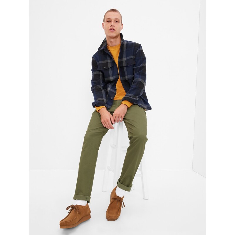 Kalhoty modern khaki slim GapFlex - Pánské