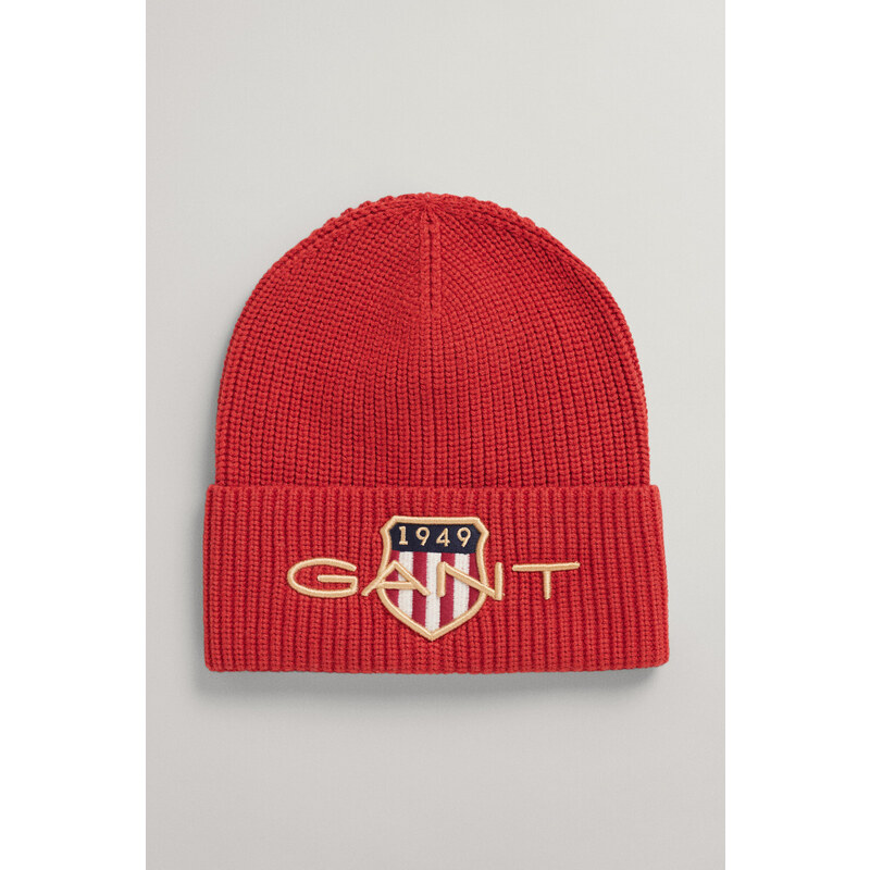 ČEPICE GANT D1. ARCHIVE SHIELD BEANIE červená S/M