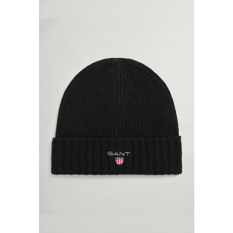 ČEPICE GANT D1. WOOL LINED BEANIE černá S/M