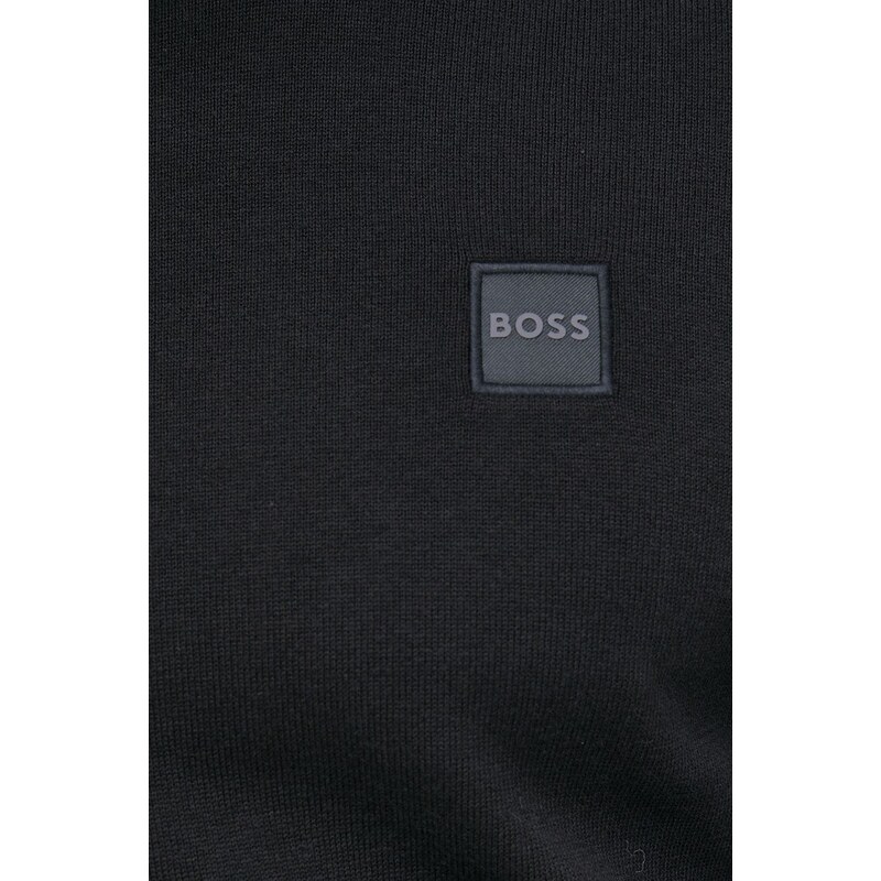 Boss Orange Svetr s příměsí kašmíru BOSS Boss Casual pánský, černá barva, lehký