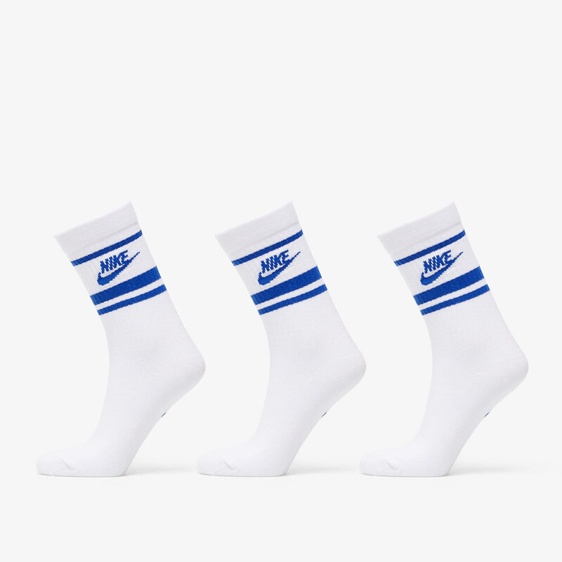 Pánské ponožky Nike Sportwear Everyday Essential Crew Socks 3-Pack White/ Game Royal