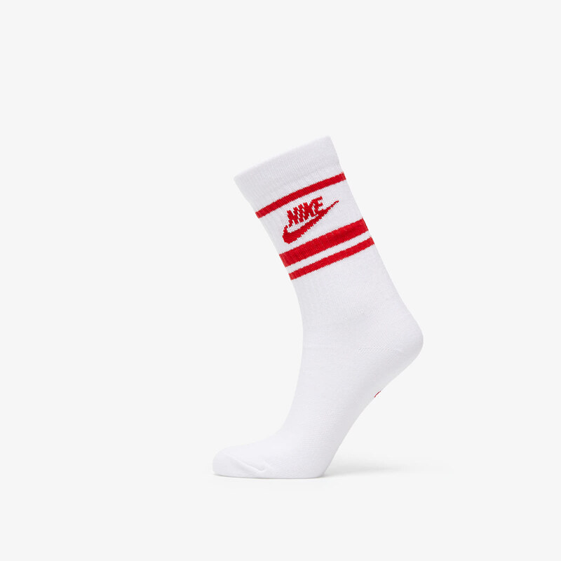 Pánské ponožky Nike Sportwear Everyday Essential Crew 3-Pack Socks White/ University Red